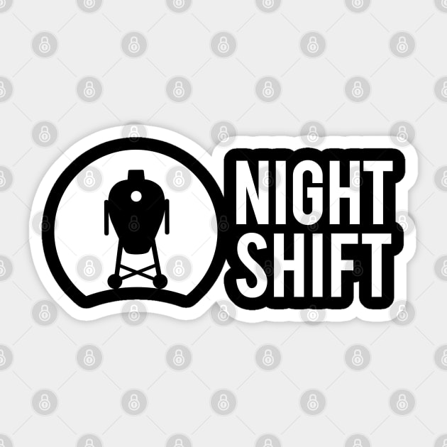 Night Shift Ceramic Griller Grill BBQ food Kamado Sticker by LaundryFactory